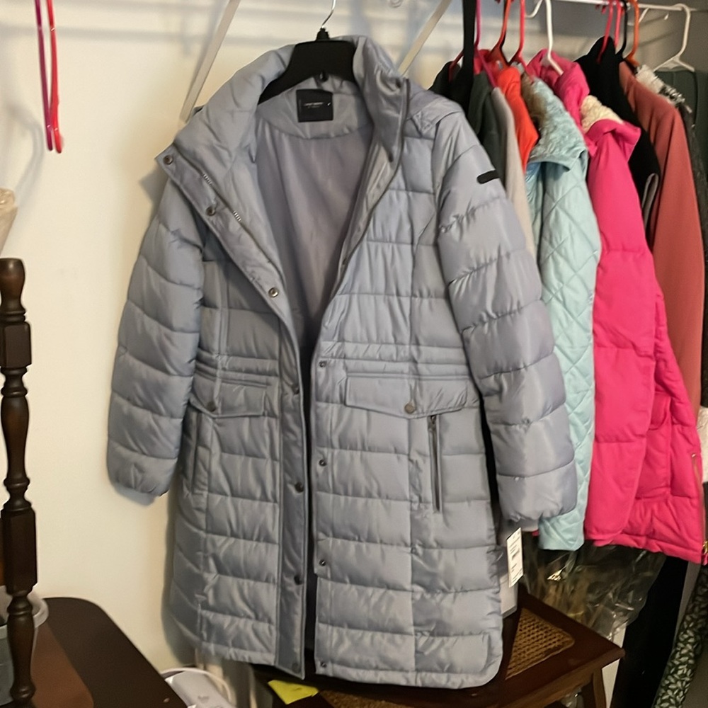 Chambray (Light Blue) Lucky Brand Puffer Jacket